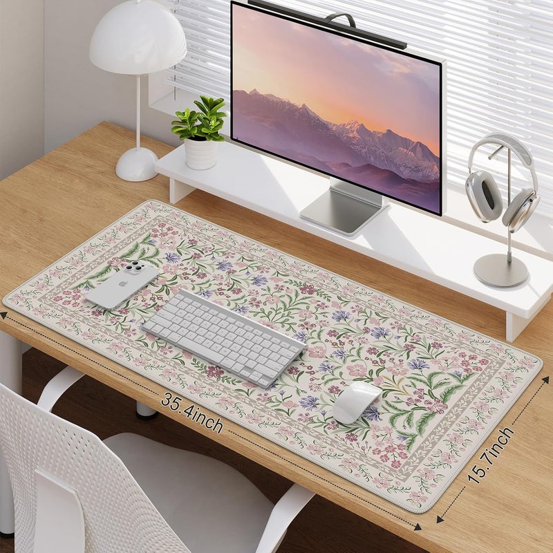 iCasso Desk Mat for Keyboard and Mouse, Large Mouse Pad, Desk Pad Mat, Anti-Slip Big Mousepad with Stitched Edges for Computer Desktop(Purple) - Image 2